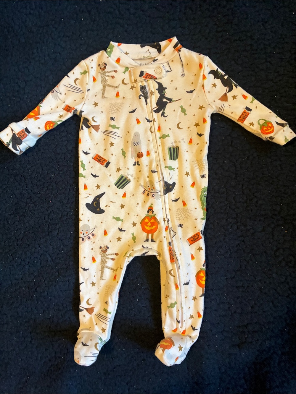 Rifle Paper Co. x Pottery Barn Kids Cream Halloween Footed Pajamas